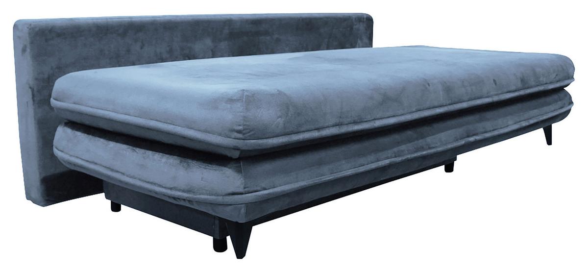 Schlafsofa Look Hellblau inkl.bettkasten+schlaffunktion - Schwarz/Hellblau, Design, Textil (217/73/86/106cm) - MID.YOU