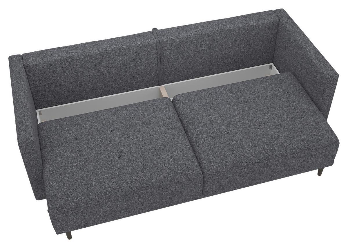 3-Sitzer-Sofa Mit Schlaffunktion Sofia B: 223 cm - Dunkelgrau, Design, Textil (223/96/95cm) - MID.YOU