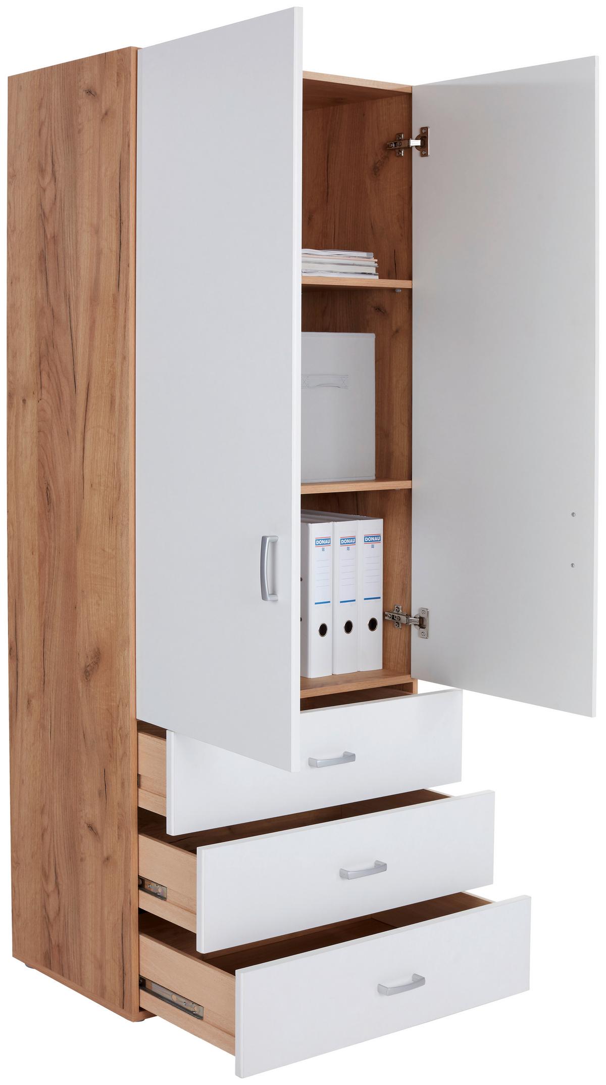 SKŘÍŇ NA ŠANONY TIO - bílá/barvy dubu, Moderní, kompozitní dřevo (80/183/37,5cm)