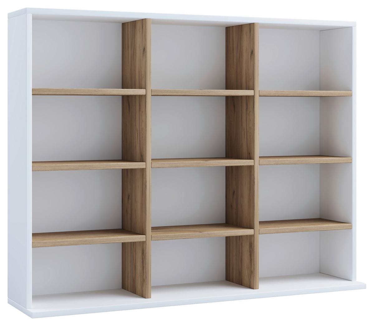 Regal Megosa Weiß Honigeiche Dekor - Honigeiche/Weiß, Design, Holzwerkstoff (102/82/23cm) - MID.YOU