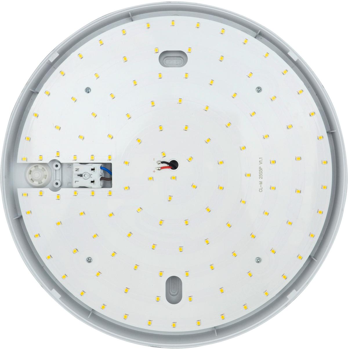 Led-deckenleuchte Ø 28 Cm, Für In- Und Outdoor - Silberfarben, Basics, Kunststoff (28/5,1cm)