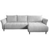 Ecksofa Monte Carlo Hellgrau S: 160x290 Cm - Schwarz/Grau, Trend, Holz/Holzwerkstoff (160/290cm)