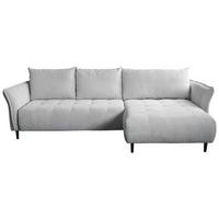 Ecksofa Monte Carlo Hellgrau S: 160x290 Cm - Schwarz/Grau, Trend, Holz/Holzwerkstoff (160/290cm)
