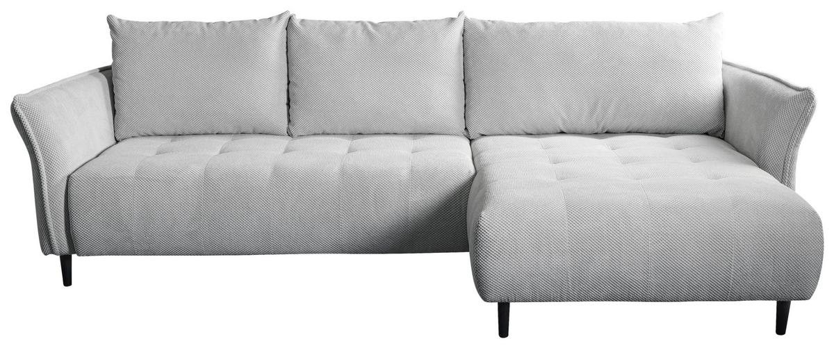 Ecksofa Monte Carlo Hellgrau S: 160x290 Cm - Schwarz/Grau, Trend, Holz/Holzwerkstoff (160/290cm)