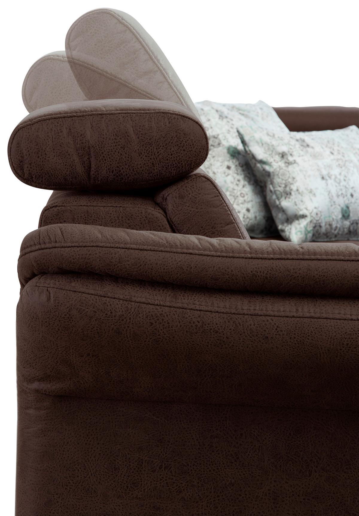 Wohnlandschaft Arngast links cognac, 193x317x165 cm - Cognac/Schwarz, KONVENTIONELL, Textil (193/317/165cm) - Sit & More
