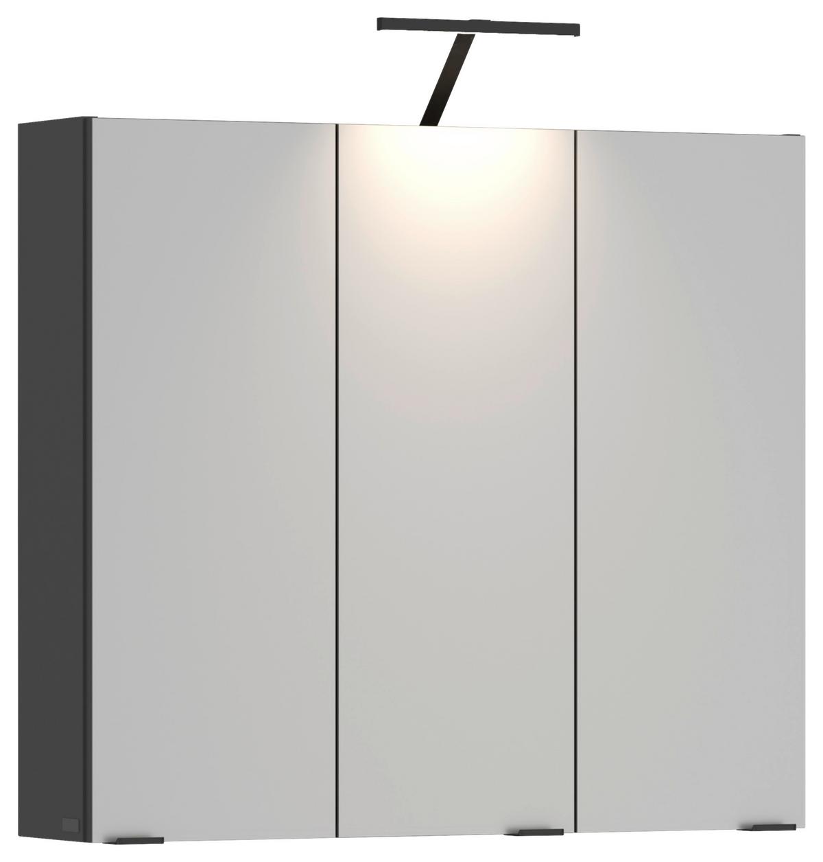Spiegelschrank Cotia Cotll 3 - Anthrazit, MODERN, Glas/Holzwerkstoff (77/73/20,4cm) - James Wood