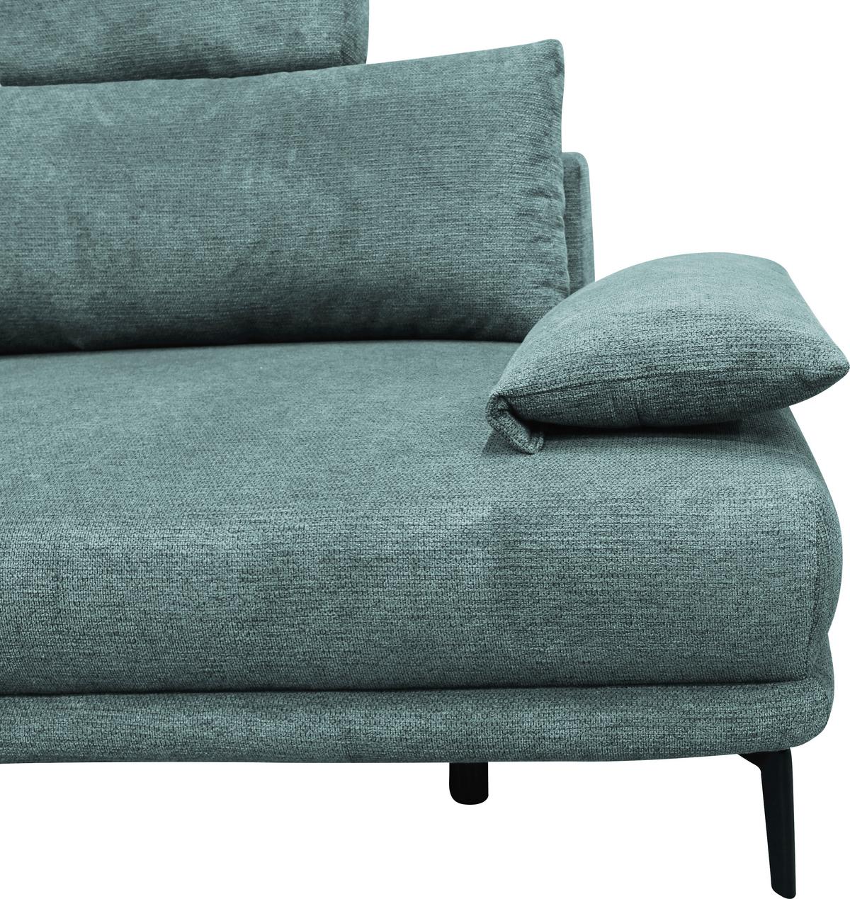 Ecksofa Mit Bettkasten Lagacy 192x260 Cm Webstoff Mintgrün - Schwarz/Mintgrün, Design, Textil (192/260cm) - MID.YOU