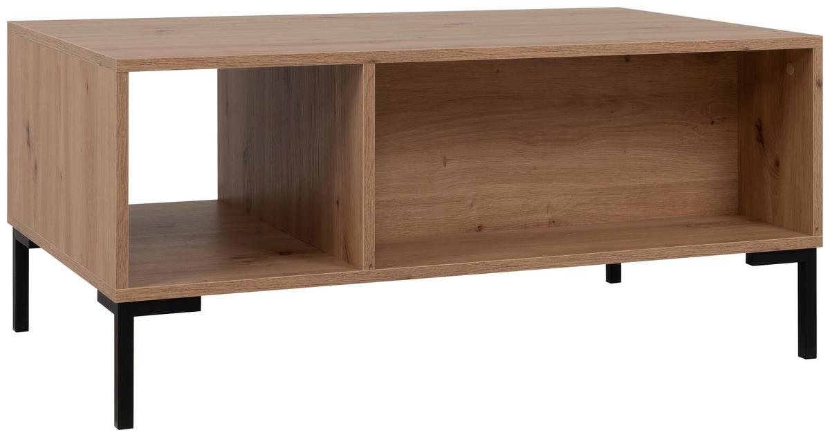 Couchtisch Korsika Eiche Artisan Dekor L: 100cm - Schwarz/Eiche Artisan, Design, Holzwerkstoff/Metall (100/60/43cm) - MID.YOU