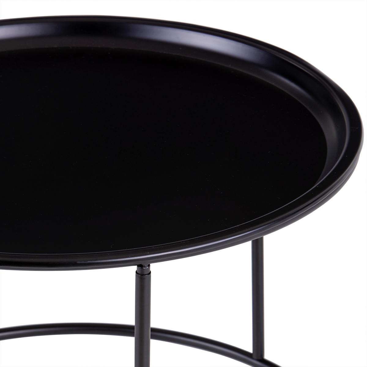 Couchtisch Rund Gusseisen Jackson, Schwarz - Schwarz, MODERN, Metall (56/37,5cm) - MID.YOU