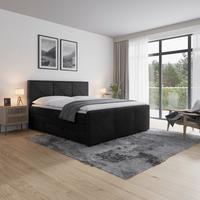 Boxspringbett Bologna 180x200 cm Schwarz - Schwarz, MODERN, Karton/Holzwerkstoff (180/200cm) - MID.YOU