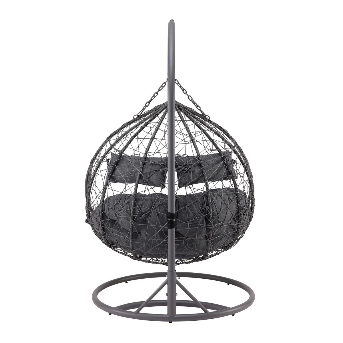 Závesné kreslo ENEA sivé - sivá, Modern, kov/textil (133/205/120cm) - Bessagi Garden