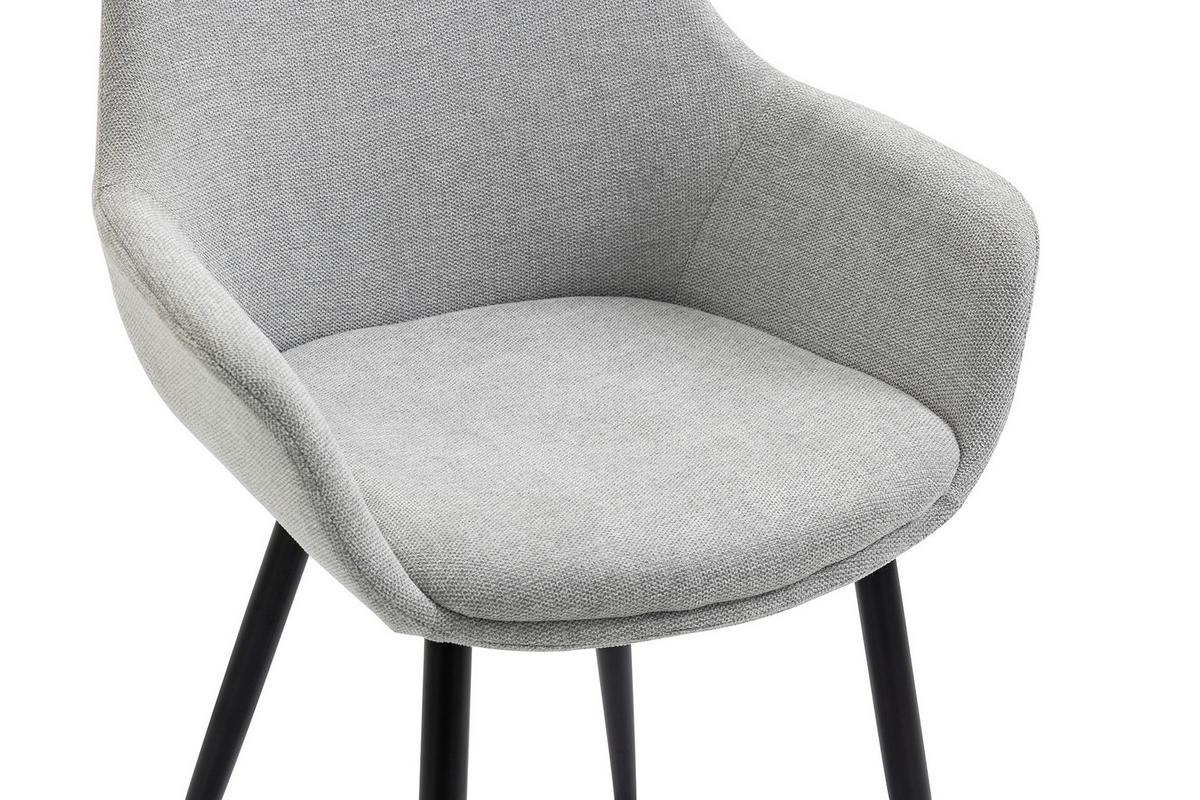 Tischgruppe Hellgrau/Walnussfarben 180 cm - Walnussfarben/Hellgrau, MODERN, Holz/Textil (180/90/75cm) - Livetastic