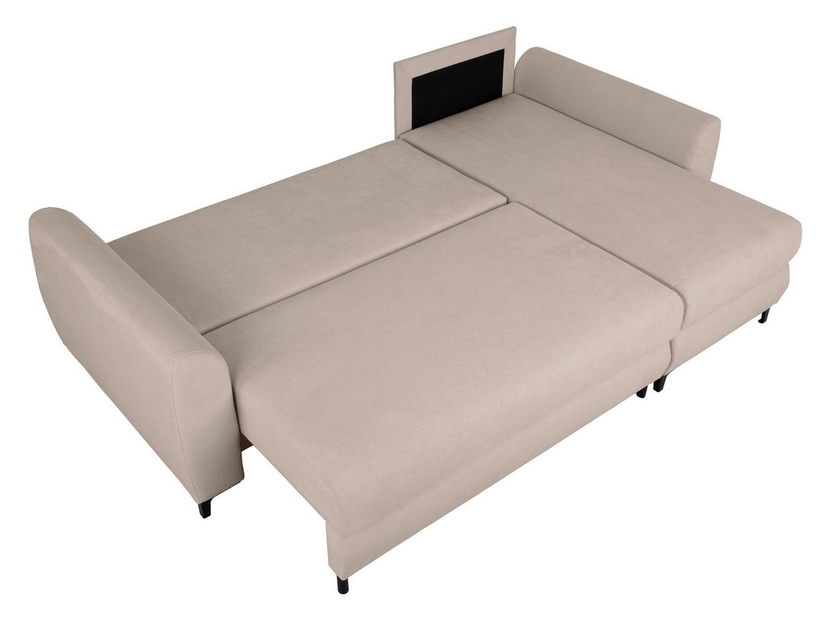 Ecksofa Moli, Beige S: 236 cm - Beige/Schwarz, Design, Textil (236/148cm) - MID.YOU