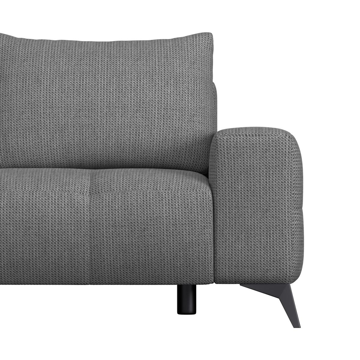 Ecksofa Mauro Anthrazit, mit Schlaffunktion - Anthrazit/Schwarz, Trend, Textil (175/290cm) - Luca Bessoni