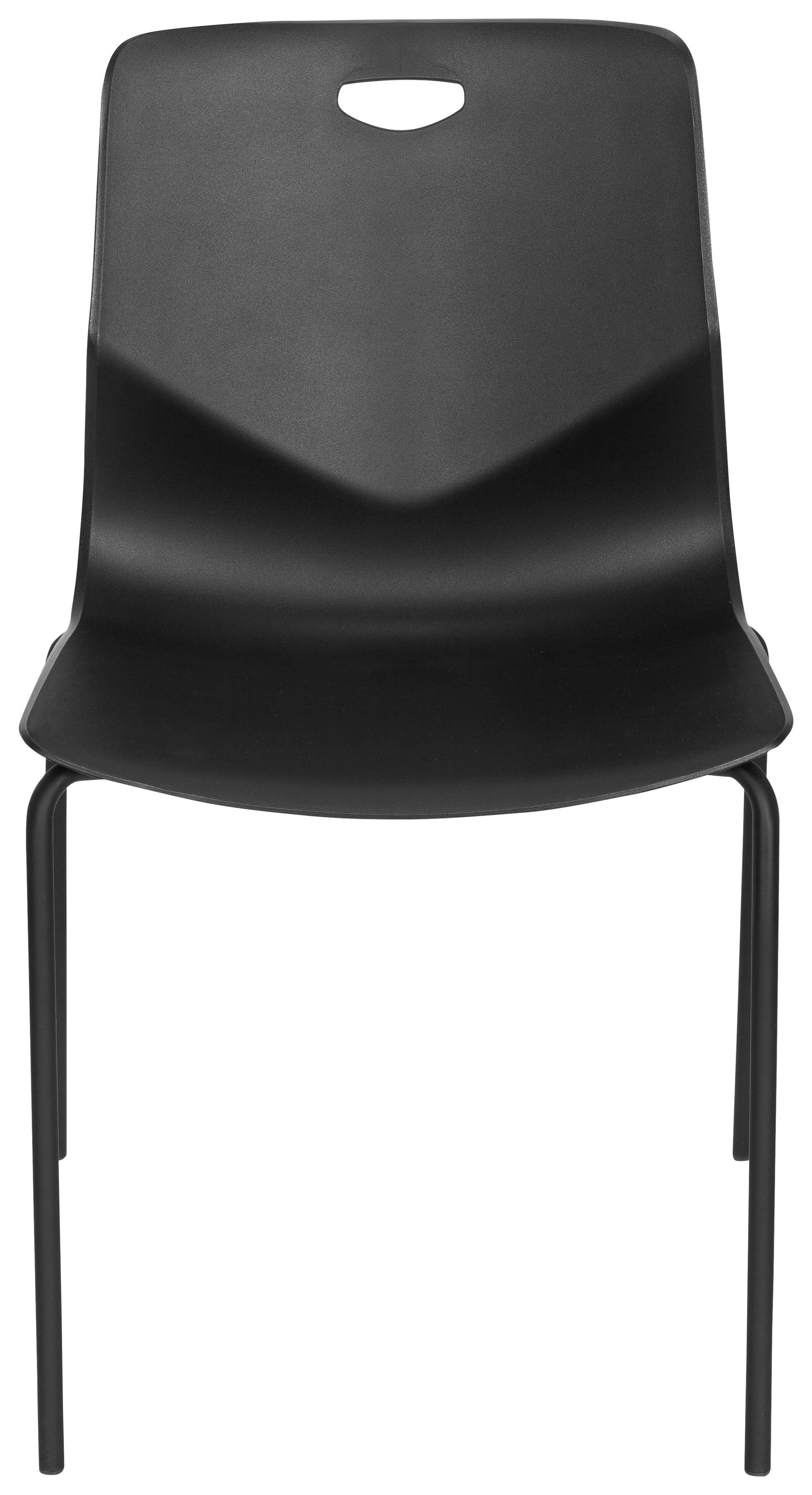 Besucherstuhl Stapelbar Schwarz Bis 130 Kg - Schwarz, MODERN, Kunststoff/Metall (46/87/55cm) - MID.YOU