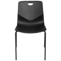 Besucherstuhl Stapelbar Schwarz Bis 130 Kg - Schwarz, MODERN, Kunststoff/Metall (46/87/55cm) - MID.YOU