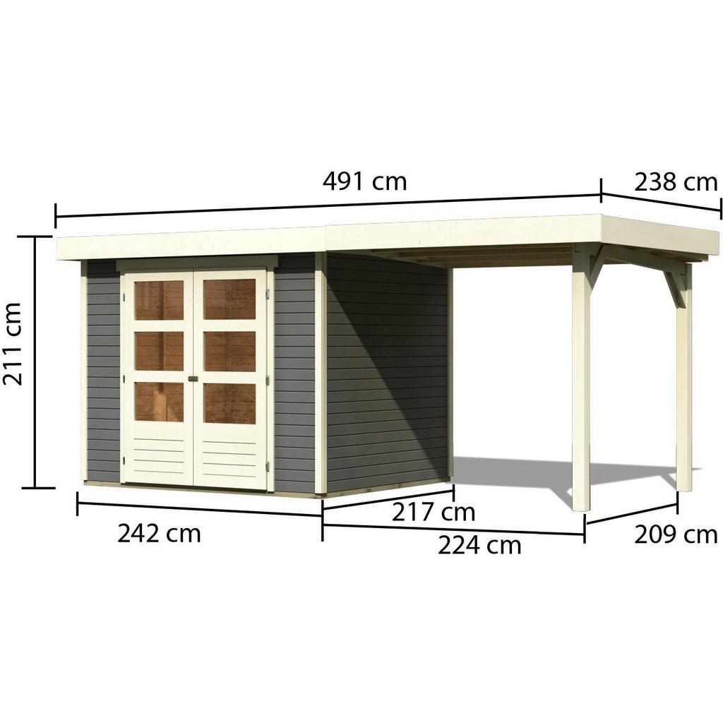 Gartenhaus mit Schleppdach 491x217x211 cm