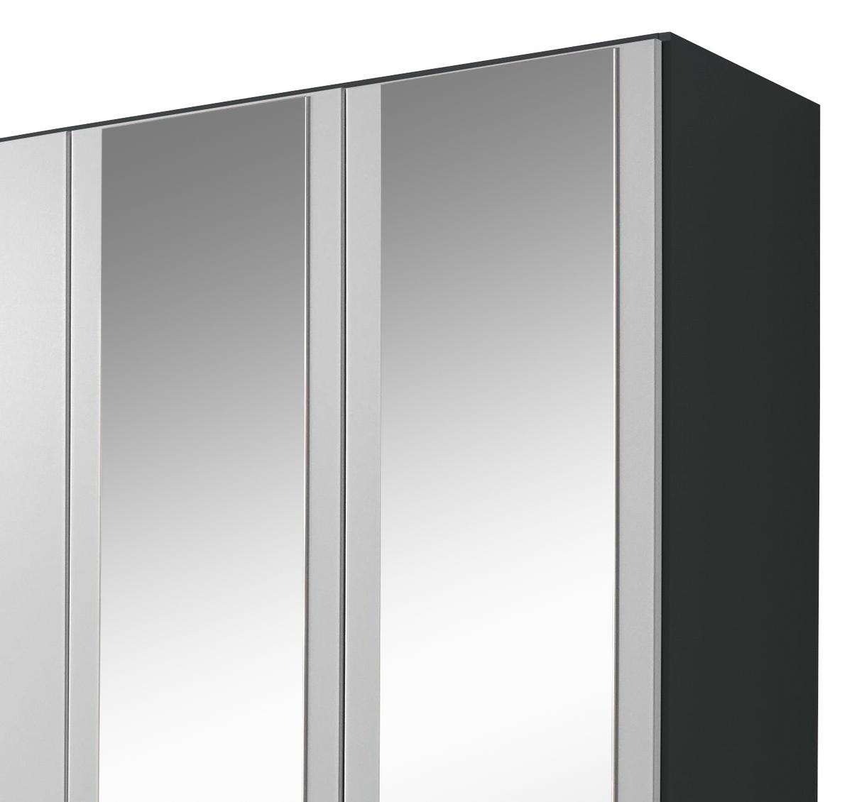 Drehtürenschrank Mit Spiegel + Lade 181cm Tübingen, Grau/weiß - Weiß/Grau, Design, Glas/Holzwerkstoff (181/197/54cm) - Rauch Möbel