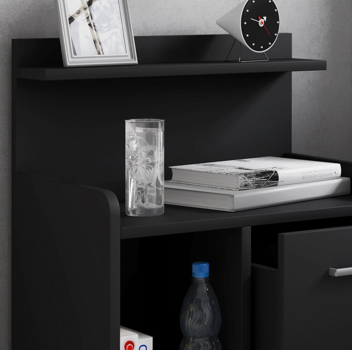 Nachtkästchen Schwarz H: 60 cm Nilasa - Schwarz, Basics, Holzwerkstoff (47/60/29cm) - MID.YOU