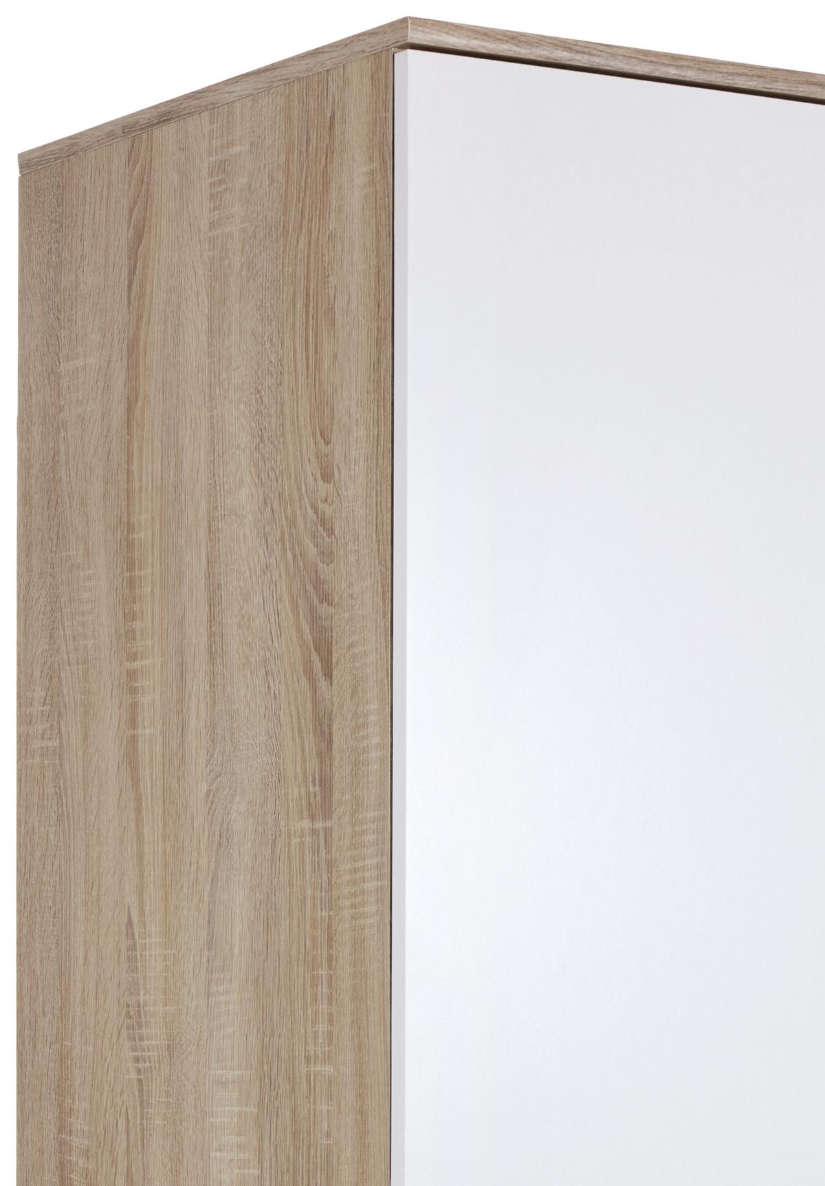 Šatníková skriňa WIKI 90 cm, dekor dub Sonoma/biela - biela/dub sonoma, Konventionell, kompozitné drevo/plast (90/191/53cm) - MID.YOU