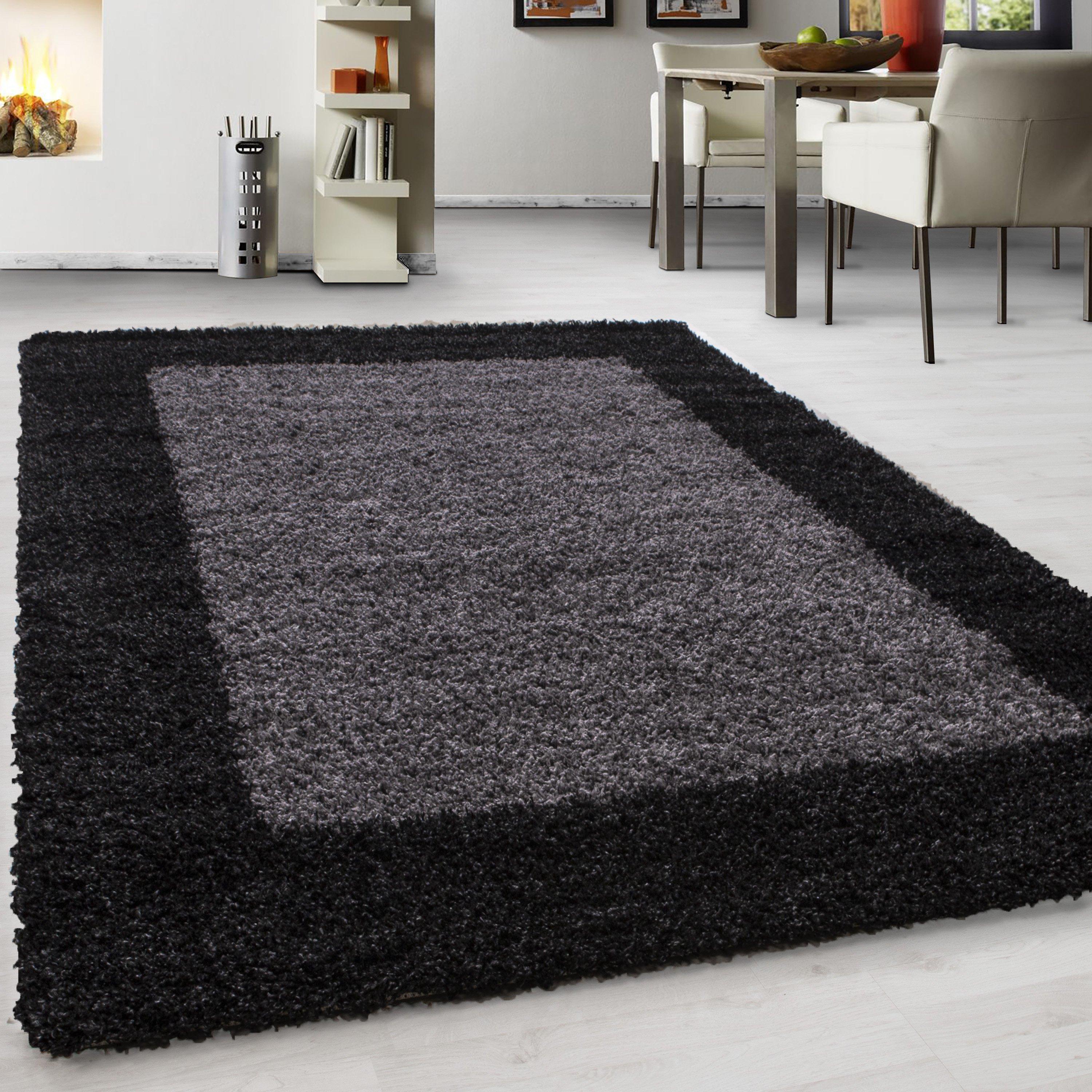 Hochflor Teppich Anthrazit Life 80x250 cm - Anthrazit, Trend, Textil (80/250cm) - Novel