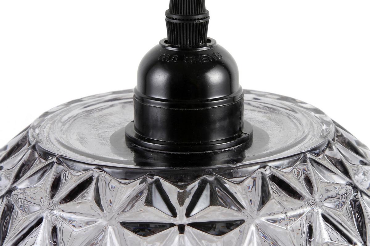 Hängeleuchte Grau B: 18cm Corvus Klar / Grau - Klar/Grau, Basics, Glas (18/18/18cm) - Kayoom