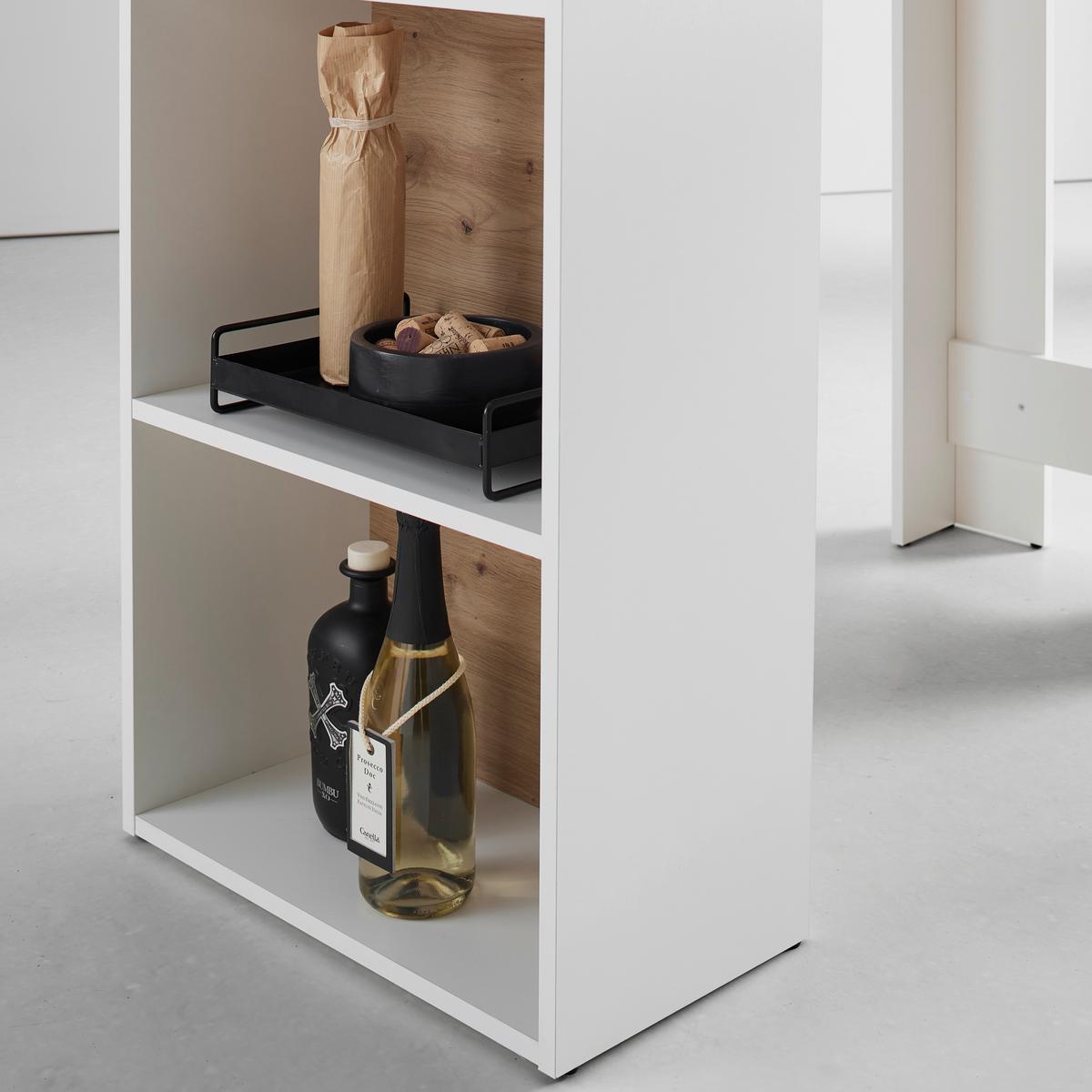 BAROVÝ STŮL DANDY 115X50CM - bílá/černá, Moderní, dřevo/plast (115/108/50cm)