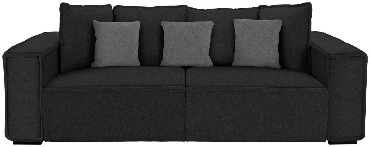 Bigsofa Mit Kissen Surf, Mikrofaser - Anthrazit/Grau, MODERN, Holz/Textil (244/62/117cm) - Luca Bessoni