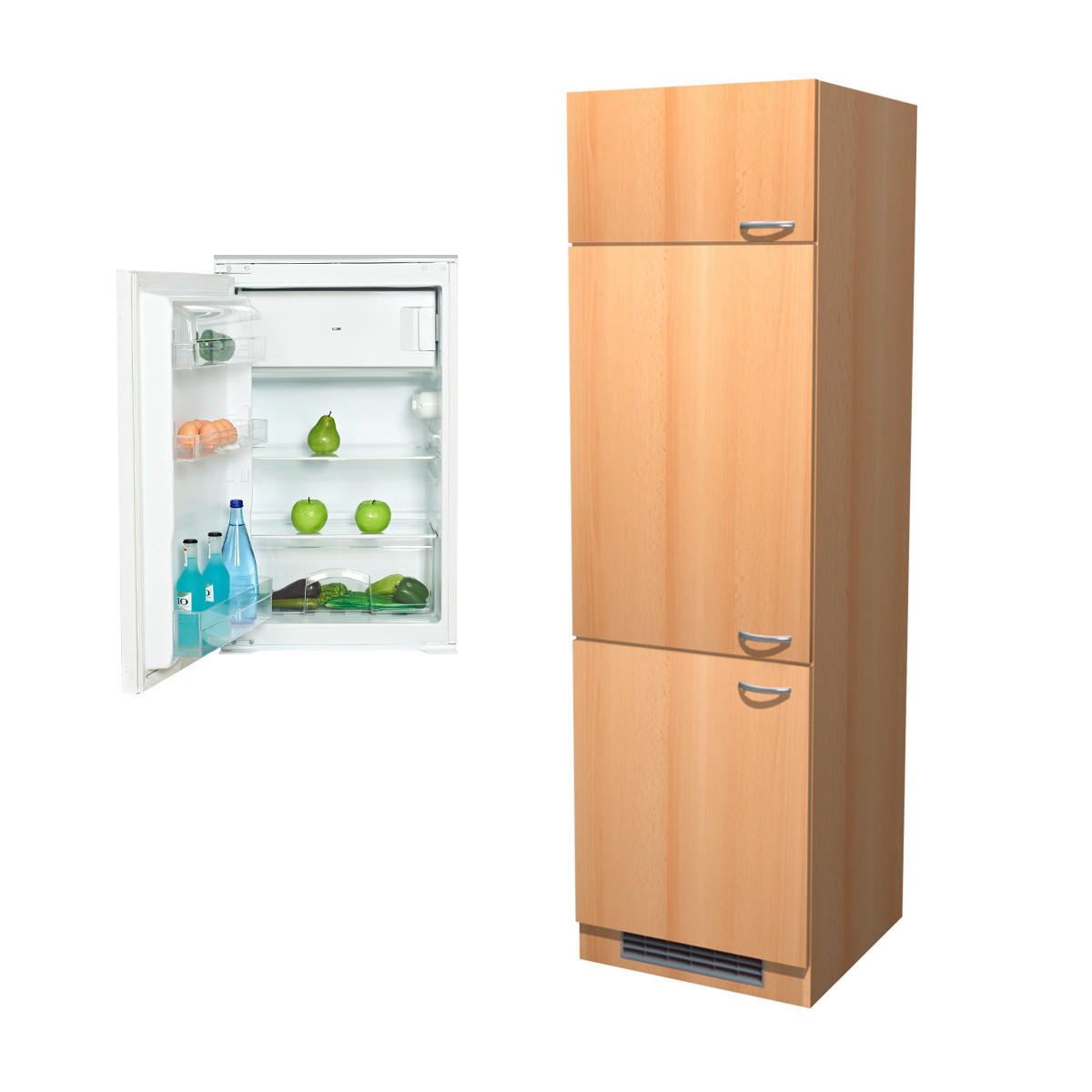Kühlschrank-umbauschrank Nano B: 60 Cm Buche Dekor - Buchefarben, MODERN, Holzwerkstoff (60/200/57cm) - FlexWell