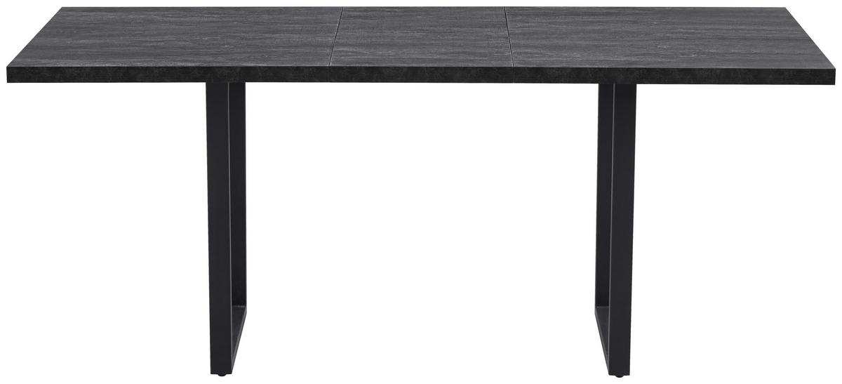 Rozťahovací jedálenský stôl Nils, 140-180x85 cm, tmavosivý - čierna/tmavosivá, Design, kov/kompozitné drevo (140-180/76/85cm) - Mömax