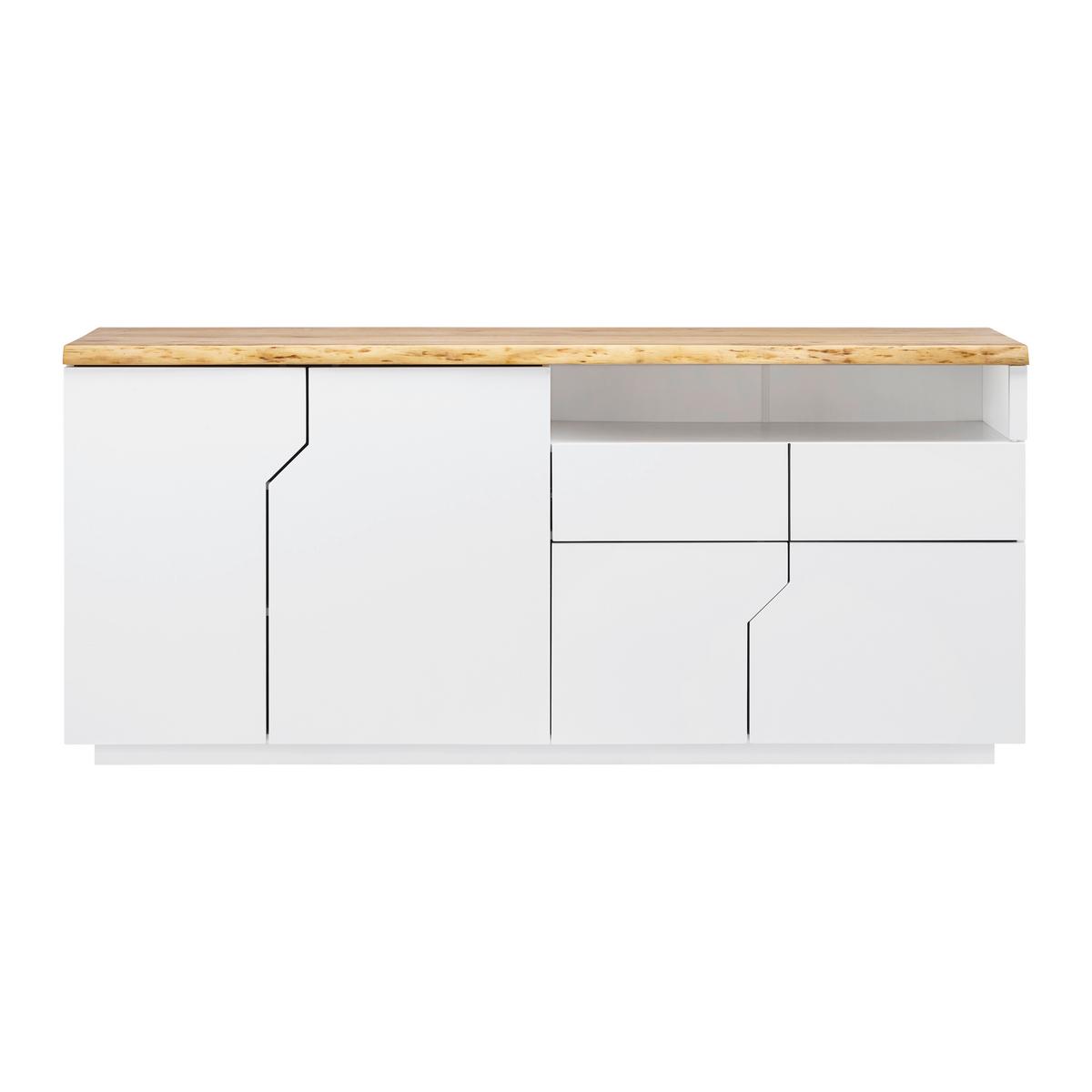 Komoda CARLOS - biela/farba duba, Modern, drevo (180/80,5/42cm) - Modern Living