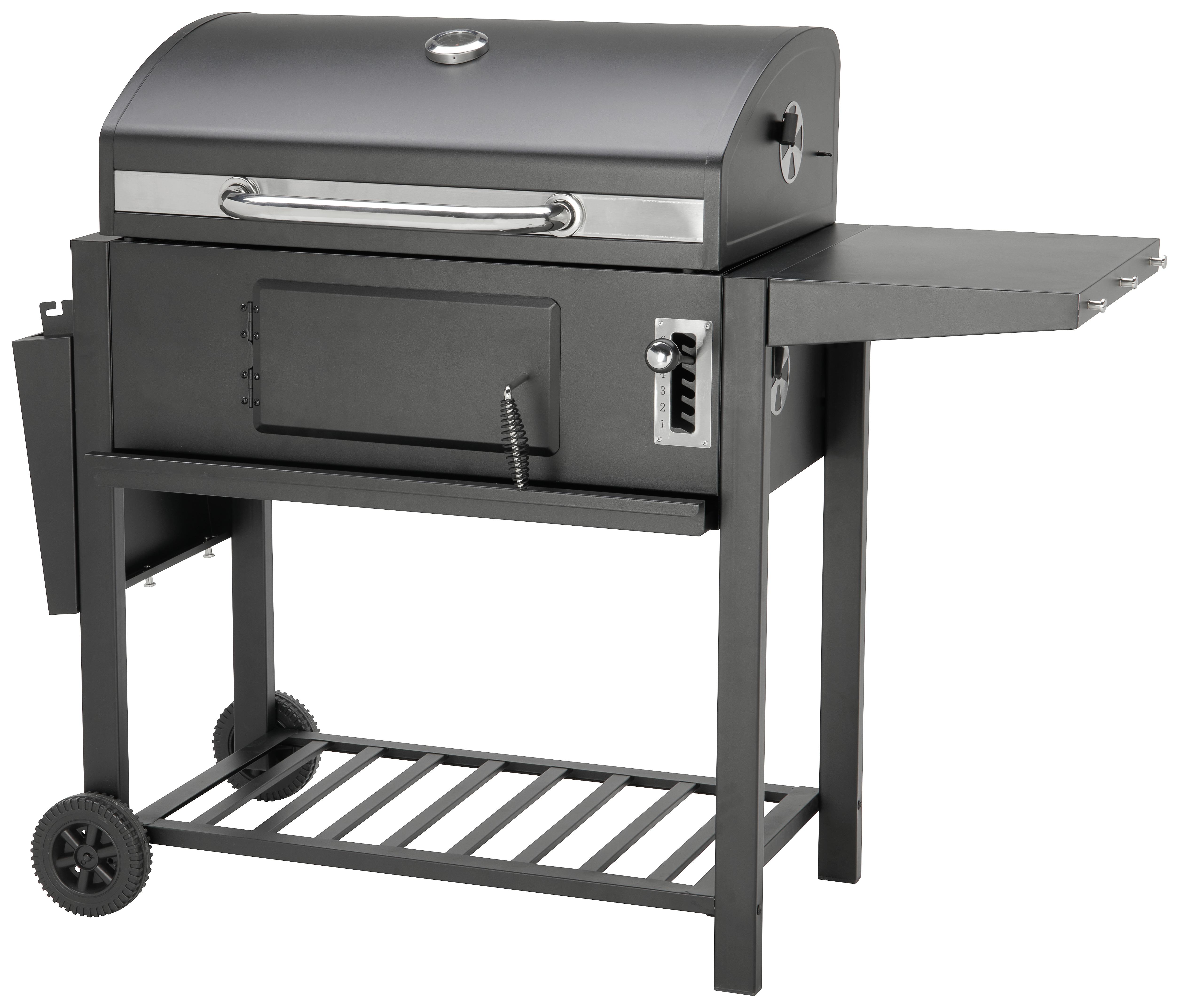 Gril Na Dřevěné Uhlí Grillmax 5 - černá, Moderní, kov/plast (164/64/110cm) - Modern Living