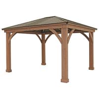 Pavillon Devon 427x365cm wetterfest - Bronzefarben/Mokka, Basics, Holz/Metall (427/317,5/365cm)