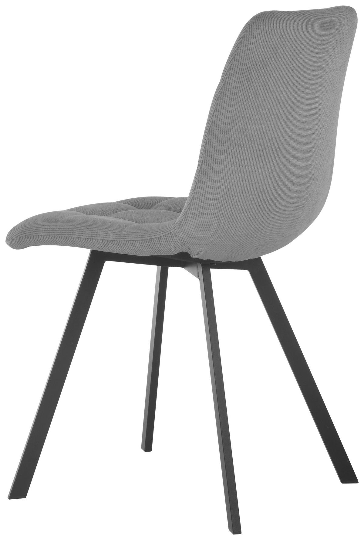 Stuhl-Set Leon - Schwarz/Grau, LIFESTYLE, Holz/Textil (45/88/55cm) - Livetastic