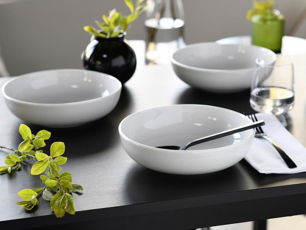 Schüsselset Porzellan Weiß 4-teilig - Weiß, Design, Keramik - Creatable