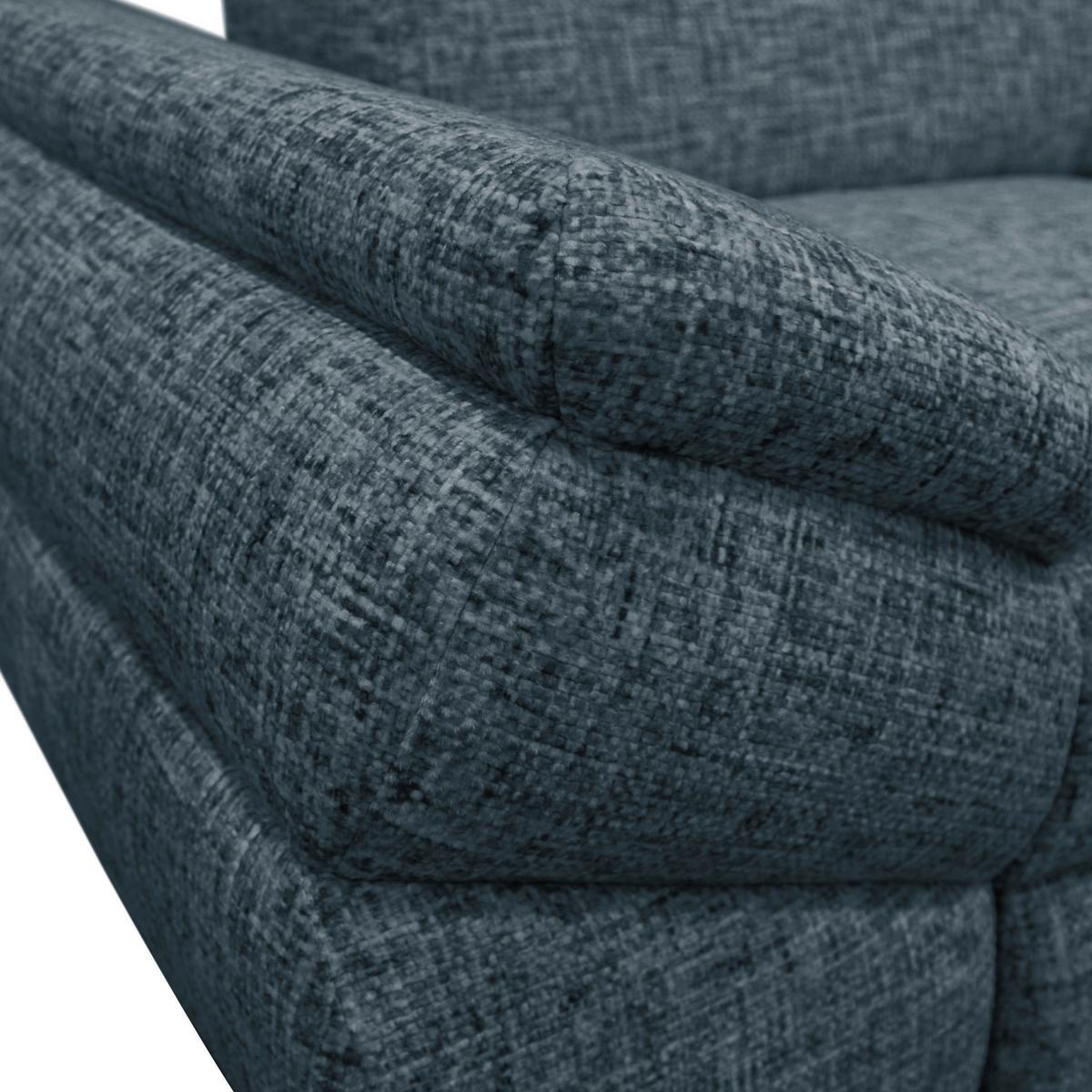 Ecksofa Imo Blau 274x201 cm - Blau/Schwarz, Design, Textil (274/201cm) - MID.YOU
