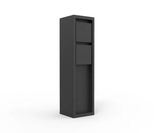 Gartensteckdose Mains Schwarz 2-Fach, Spritzwassergeschützt - Schwarz, Design, Metall (31,00/8,00/8,00cm)