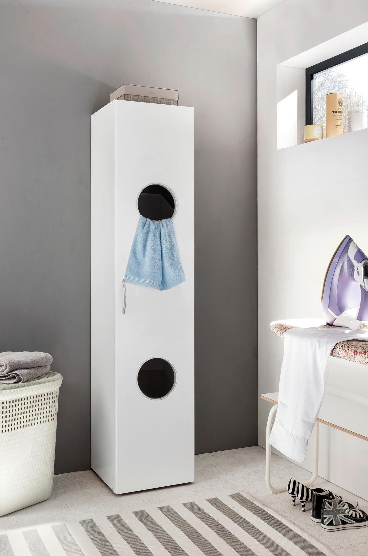 SKŘÍŇ MRK - bílá/barvy hliníku, Konvenční, kompozitní dřevo/plast (40/185cm) - Mömax