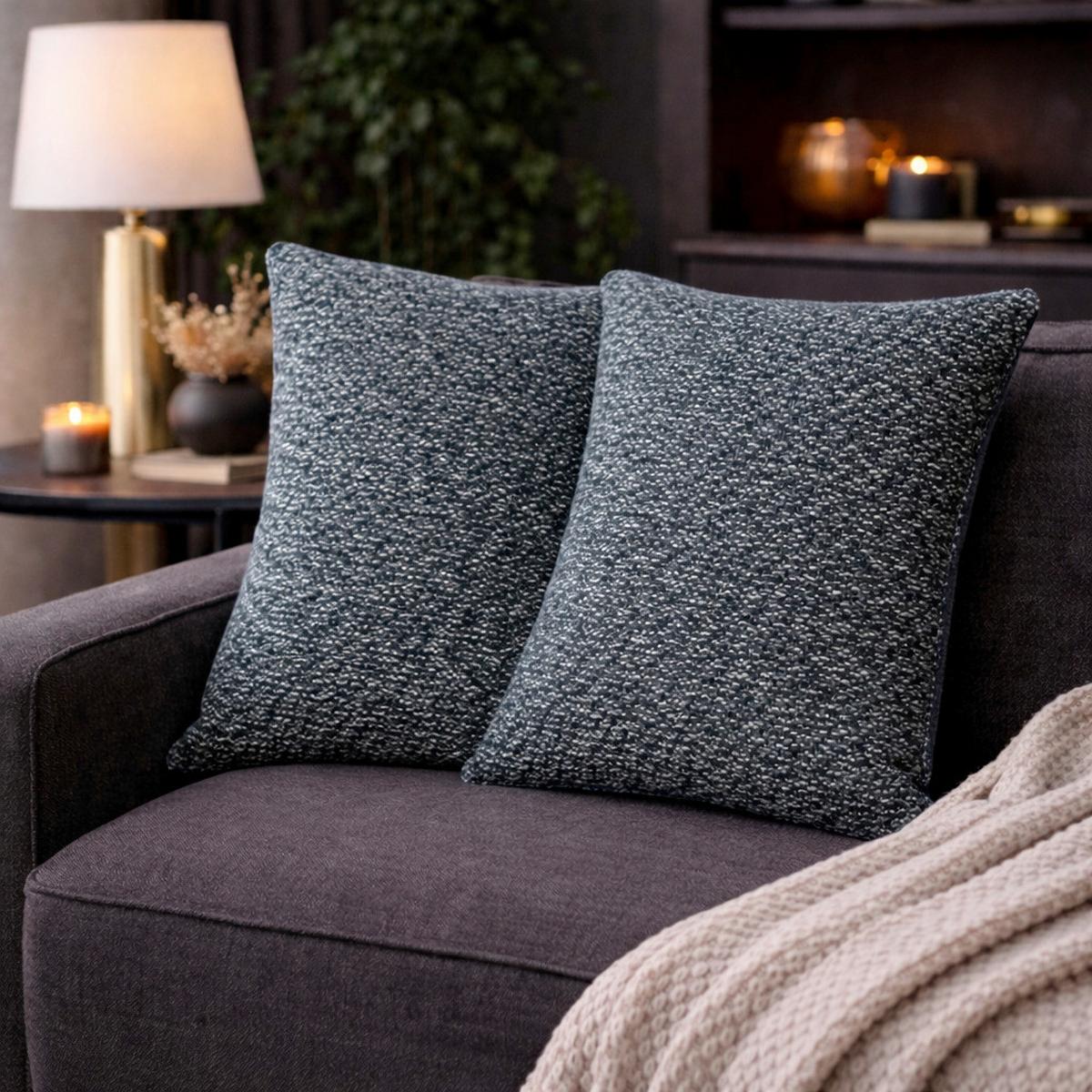 Kissenhüllen-set Fjella - Blau, Basics, Textil (50/50cm)