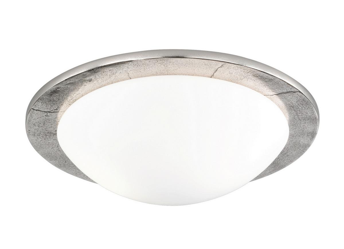 Deckenleuchte 13098 Shine Alu - Opal/Nickelfarben, LIFESTYLE, Glas/Metall (38/11,5cm) - Fischer & Honsel