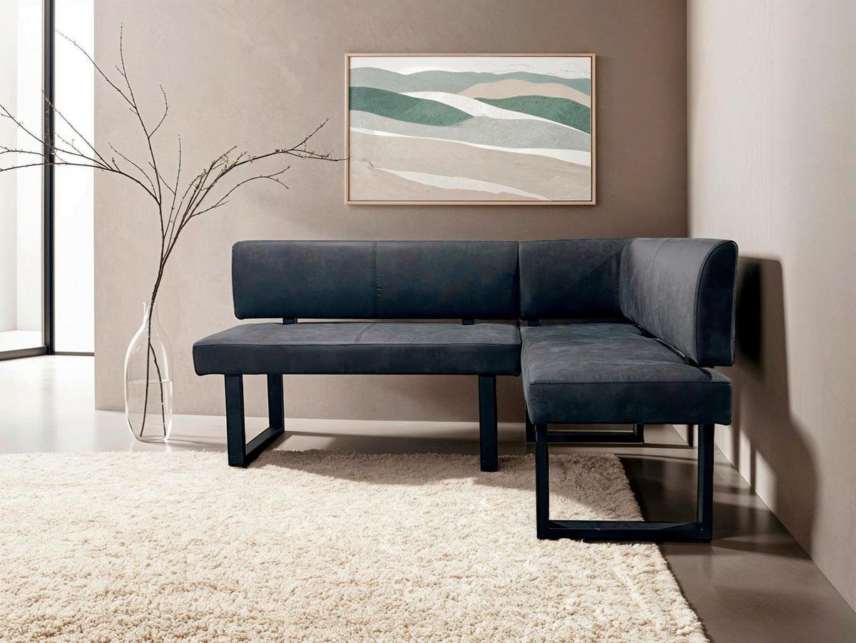 Eckbank Vancouver Anthrazit, Schwarz 181x125 Cm - Anthrazit/Schwarz, Design, Textil/Metall (181,5/125cm) - MID.YOU