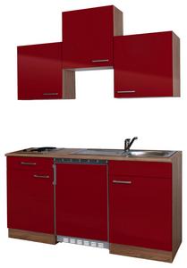 Platzsparend und schick Platzsparende Küche mit Kühlschrank