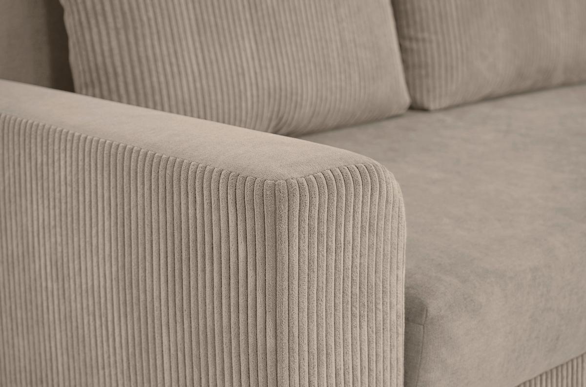 Ecksofa Diever Taupe S: 239x141 cm - Taupe/Chromfarben, Design, Textil (239/141cm) - Livetastic