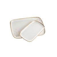 Servierplatte Pintar Rechteckig D: 25-30,5 Cm - Braun/Weiß, Basics, Keramik - Mäser