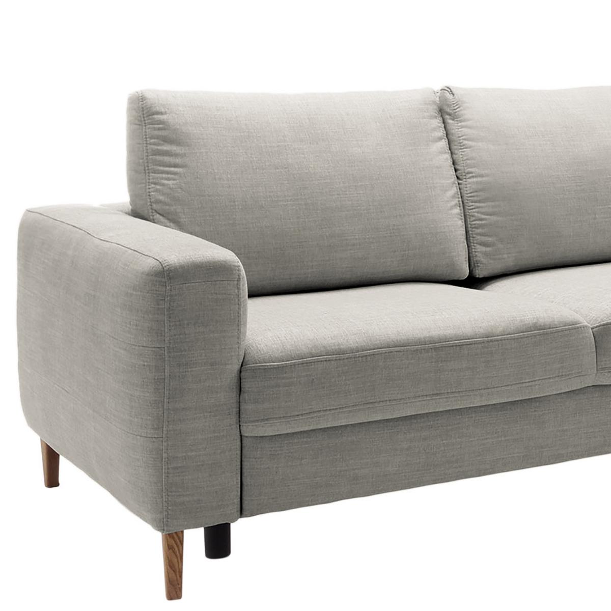 Ecksofa Alika, Grau S: 260x204 cm - Eschefarben/Grau, MODERN, Textil (260/204cm) - Trendmanufaktur