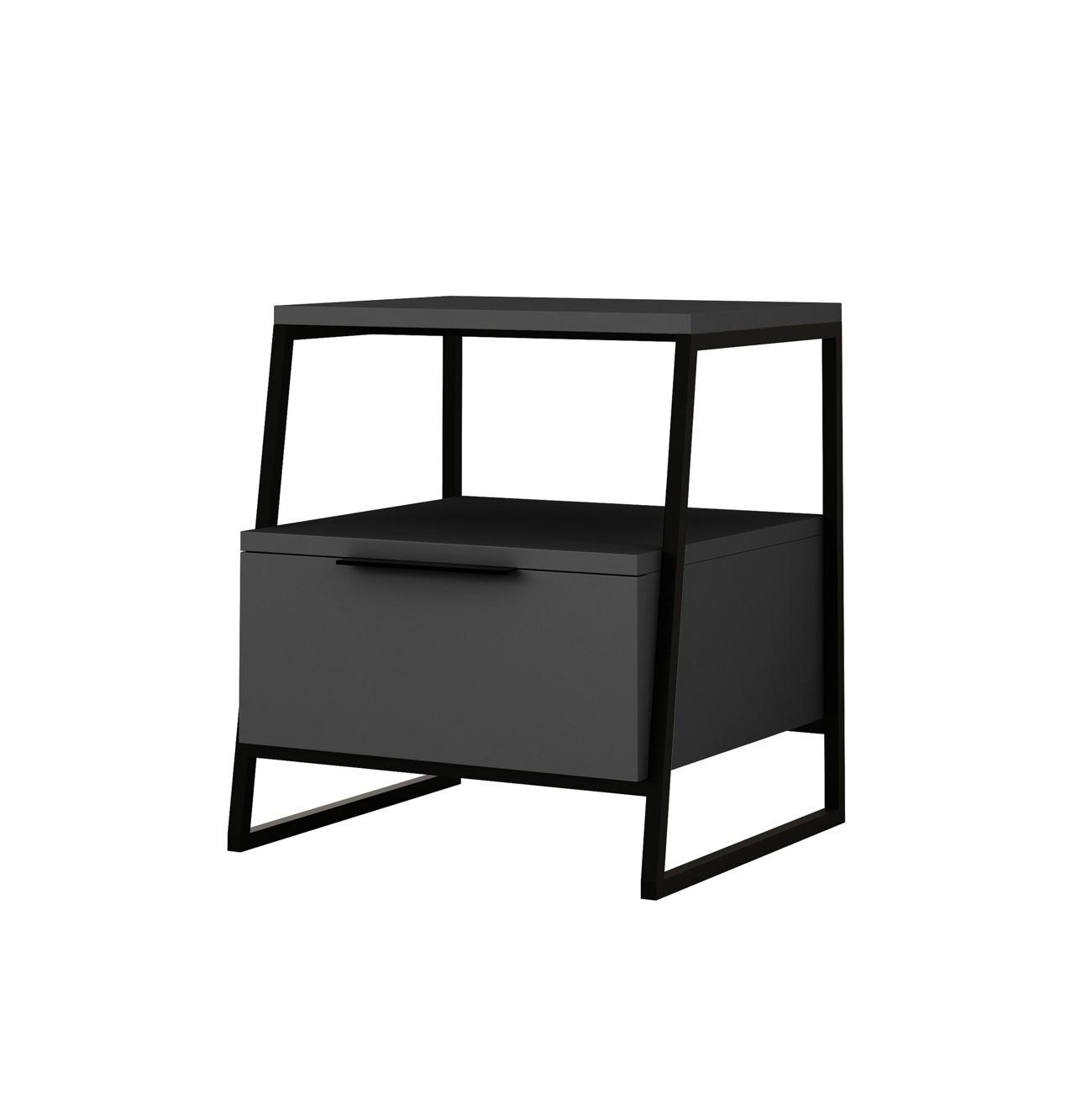 Beistelltisch Pal Beistelltisch - Anthrazit, Design, Holzwerkstoff (45/40/50cm) - Livetastic