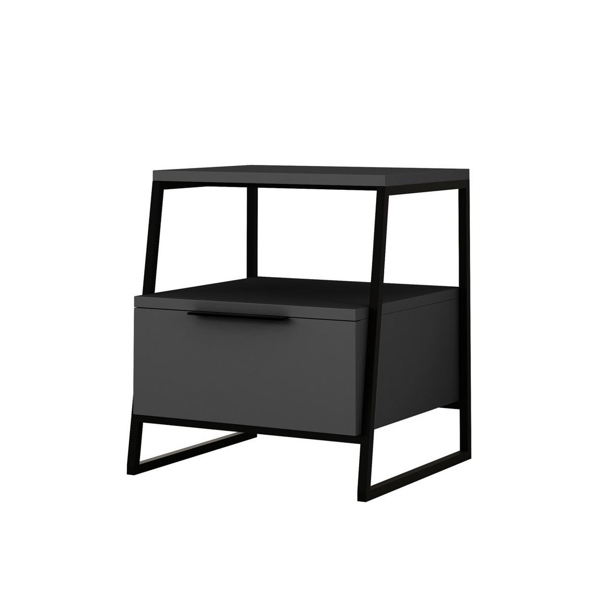 Beistelltisch Pal Beistelltisch - Anthrazit, Design, Holzwerkstoff (45/40/50cm) - Livetastic