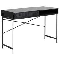 Psací stůl se vzpěrami ANGUS černý - černá, Moderní, kov/kompozitní dřevo (110/75/50cm)