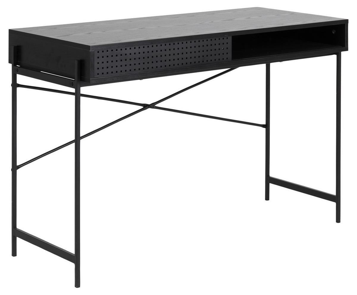 Psací stůl se vzpěrami ANGUS černý - černá, Moderní, kov/kompozitní dřevo (110/75/50cm)