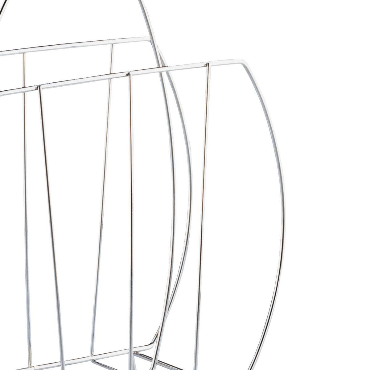 Zeitungsständer Darnie Spring Metall B: 35 cm mit Tragegriff - Chromfarben/Buchefarben, KONVENTIONELL, Holz/Metall (35/44,5/20cm) - Boxxx